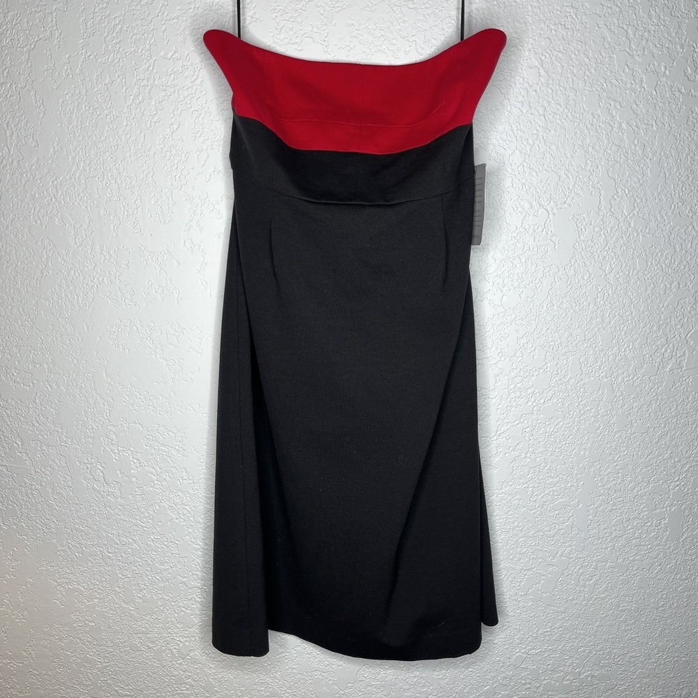 Theory Womens Strapless Dress Black And Red Party Special Occasion Size 12